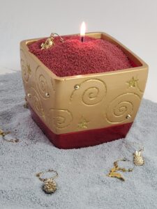 Gold and Red Christmas Candle